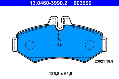 Комплект гальмівних колодок VW LT, MB G-CLASS, MB SPRINTER, ATE (13046039902)