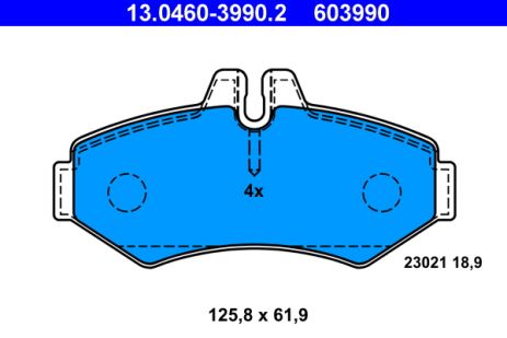 Комплект гальмівних колодок VW LT, MB G-CLASS, MB SPRINTER, ATE (13046039902)