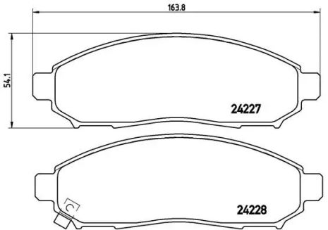 Комплект тормозных колодок SUZUKI LANDY, NISSAN SERENA, NISSAN XTERRA, BREMBO (P56059)