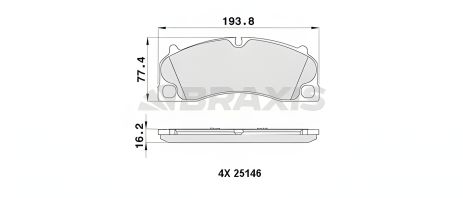 Тормозные колодки комплект PORSCHE CAYMAN, PORSCHE BOXSTER, BRAXIS (AA0451)