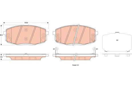 Комплект тормозных колодок KIA CERATO, TRW (GDB3523)