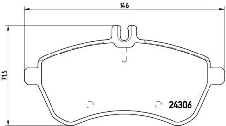 Комплект тормозных колодок MB C-CLASS, BREMBO (P50070)