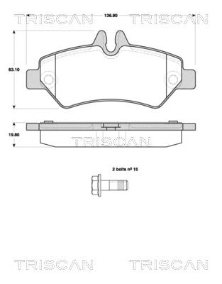 Комплект гальмівних колодок MB SPRINTER, VW CRAFTER, TRISCAN (811010558)