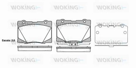 Комплект гальмівних колодок HONDA LEGEND, WOKING (P1522302)