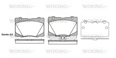 Комплект тормозных колодок для HONDA LEGEND, WOKING (P1522302) Комплект тормозных колодок для HONDA LEGEND, WOKING (P1522302)