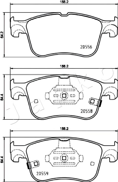 Комплект гальмівних колодок для FORD KUGA, FORD FOCUS, FORD PUMA, JAPKO (500354) Комплект гальмівних колодок для FORD KUGA, FORD FOCUS, FORD PUMA, JAPKO (500354)