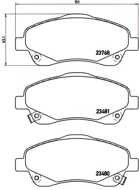 Комплект колодок гальмівних для TOYOTA COROLLA, AVENSIS, BREMBO (P83046)