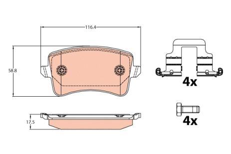 Тормозные колодки для AUDI A5, AUDI A4, AUDI Q5, TRW (GDB2107) Тормозные колодки для AUDI A5, AUDI A4, AUDI Q5, TRW (GDB2107)