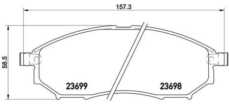 Комплект тормозных колодок INFINITI M, NISSAN PATHFINDER, NISSAN NAVARA, BREMBO (P56094)