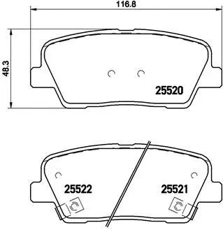 Комплект тормозных колодок SSANGYONG MUSSO, KIA SORENTO, GENESIS G70, BREMBO (P30063)