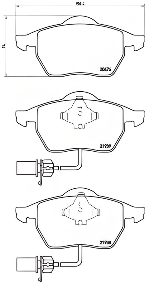 Комплект гальмівних колодок VW PASSAT, AUDI A4, AUDI A6, BREMBO (P85037) Комплект гальмівних колодок VW PASSAT, AUDI A4, AUDI A6, BREMBO (P85037)