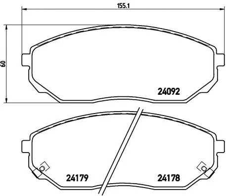 Комплект гальмівних колодок KIA SORENTO, BREMBO (P30019)