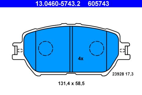 ATE 13046057432: Тормозные колодки для LEXUS IS, TOYOTA MARK, WISH