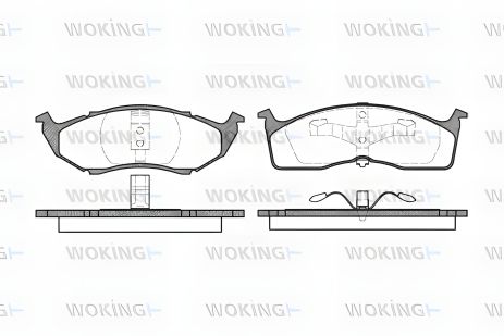 Комплект гальмівних колодок DODGE CARAVAN, PLYMOUTH VOYAGER, CHRYSLER CARAVAN, WOKING (P710300) Комплект гальмівних колодок DODGE CARAVAN, PLYMOUTH VOYAGER, CHRYSLER CARAVAN, WOKING (P710300)