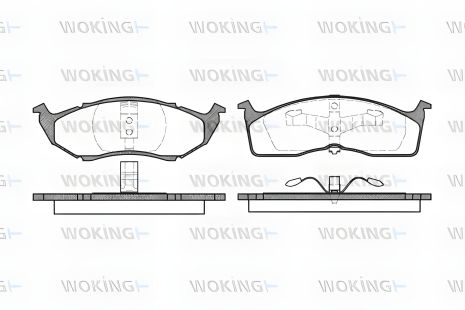 Комплект гальмівних колодок DODGE CARAVAN, PLYMOUTH VOYAGER, CHRYSLER CARAVAN, WOKING (P710300)