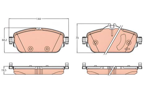Комплект тормозных колодок для MB C-CLASS и E-CLASS, TRW (GDB2070)