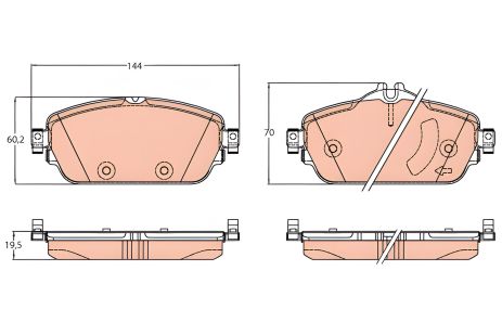 Гальмівні колодки для MB C-CLASS, E-CLASS, від TRW (GDB2070)
