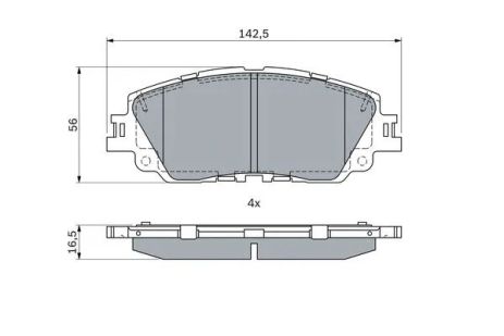 Комплект тормозных колодок LEXUS ES, TOYOTA COROLLA, TOYOTA CAMRY, BOSCH (0986424899)