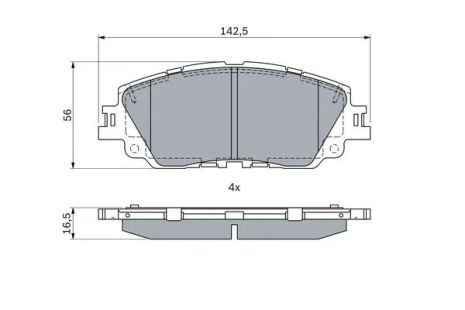 Комплект тормозных колодок LEXUS ES, TOYOTA COROLLA, TOYOTA CAMRY, BOSCH (0986424899)