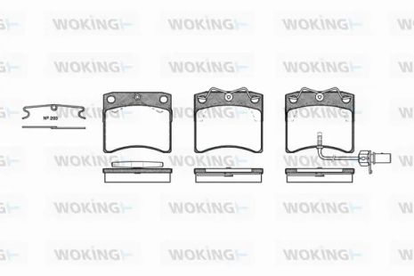 Комплект гальмівних колодок VW TRANSPORTER, WOKING (P285311)
