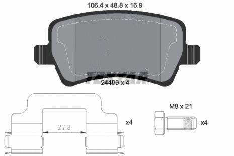 Комплект тормозных колодок LAND ROVER, VOLVO ASIA, LAND ROVER, TEXTAR (2449601)