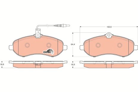 Комплект гальмівних колодок TOYOTA PROACE, FIAT SCUDO, PEUGEOT EXPERT, TRW (GDB1718)