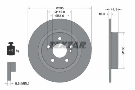 Диск гальмівний INFINITI QX30, MERCEDES-BENZ B-CLASS, TEXTAR (92254903)