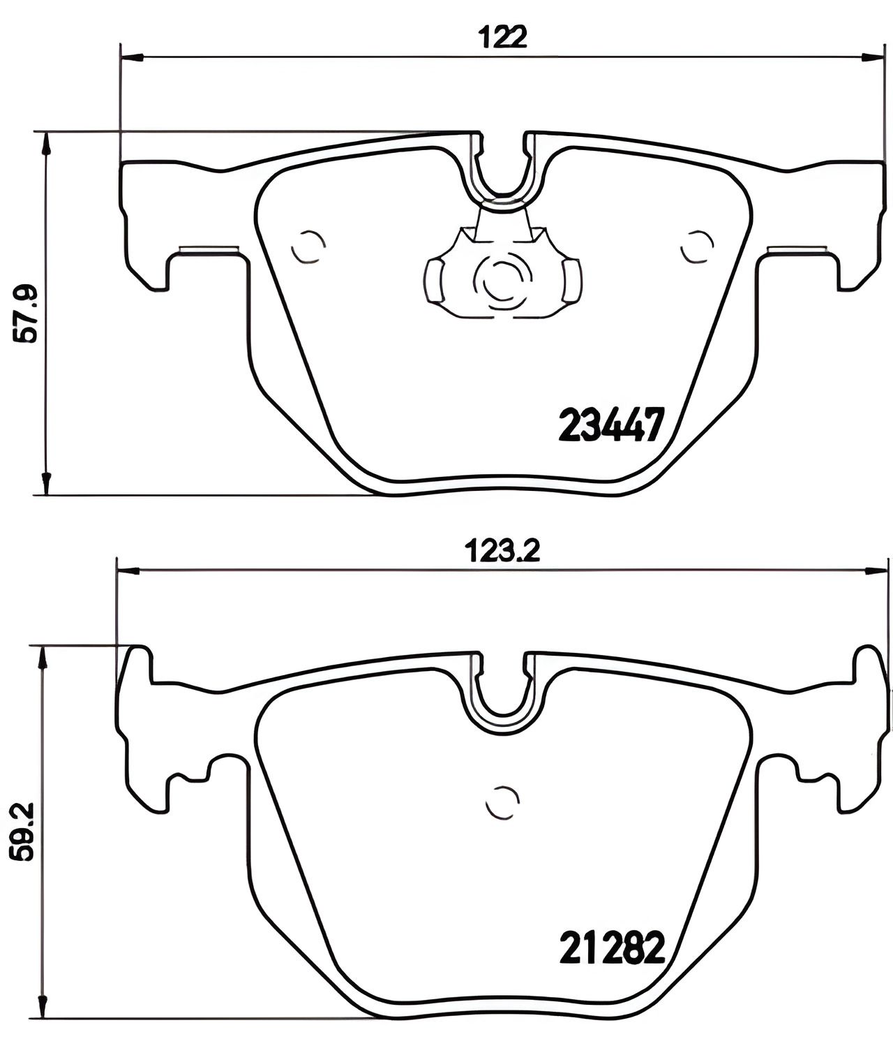 Комплект задних тормозных колодок BMW 7 BREMBO (P06029) Комплект задних тормозных колодок BMW 7 BREMBO (P06029)