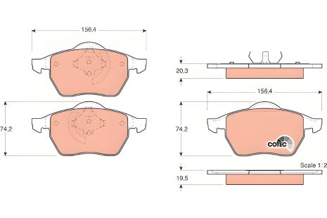 Комплект гальмівних колодок VW PASSAT, AUDI A4, AUDI COUPE, TRW (GDB1376) Комплект гальмівних колодок VW PASSAT, AUDI A4, AUDI COUPE, TRW (GDB1376)