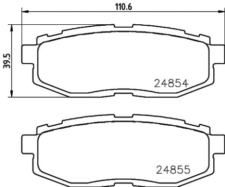 Комплект тормозных колодок SCION FR-S, TOYOTA GR, SUBARU IMPREZA, NISSHINBO (NP7013)