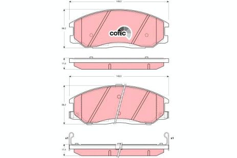 Комплект гальмівних колодок ACURA INTEGRA, SSANGYONG REXTON, HYUNDAI TRAJET, TRW (GDB3244)