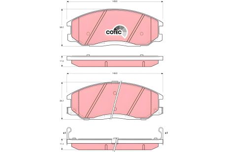 Комплект гальмівних колодок ACURA INTEGRA, SSANGYONG REXTON, TRW (GDB3244) Комплект гальмівних колодок ACURA INTEGRA, SSANGYONG REXTON, TRW (GDB3244)