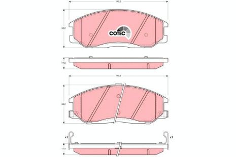 Комплект тормозных колодок ACURA INTEGRA, SSANGYONG REXTON, HYUNDAI TRAJET, TRW (GDB3244)