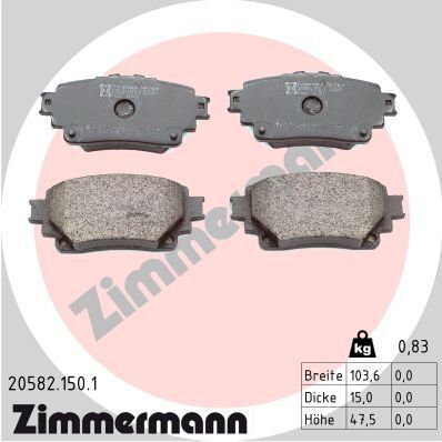 Комплект гальмівних колодок LEXUS NX, SUZUKI ACROSS, TOYOTA bZ4X, ZIMMERMANN (205821501)