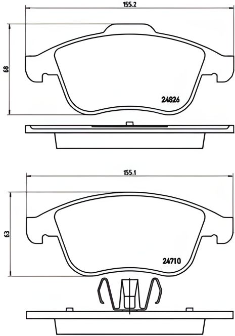 Комплект гальмівних колодок RENAULT SCÉNIC, RENAULT CLIO, RENAULT LATITUDE, BREMBO (P68047) Комплект гальмівних колодок RENAULT SCÉNIC, RENAULT CLIO, RENAULT LATITUDE, BREMBO (P68047)