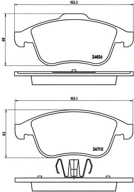 Комплект гальмівних колодок RENAULT SCÉNIC, RENAULT CLIO, RENAULT LATITUDE, BREMBO (P68047) Комплект гальмівних колодок RENAULT SCÉNIC, RENAULT CLIO, RENAULT LATITUDE, BREMBO (P68047)