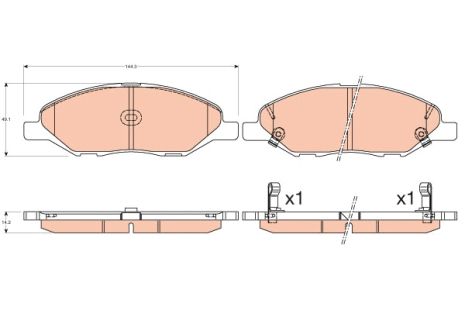 Комплект гальмівних колодок NISSAN LATIO, NISSAN TIIDA, NISSAN BLUEBIRD, TRW (GDB3577)