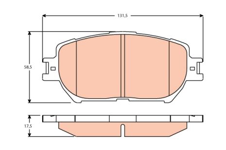 Комплект гальмівних колодок TOYOTA CAMRY, TRW (GDB3628)