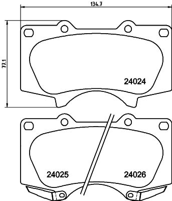 Комплект тормозных колодок CHANGAN CX30, LEXUS GX, TOYOTA HILUX, NISSHINBO (NP1012SC)