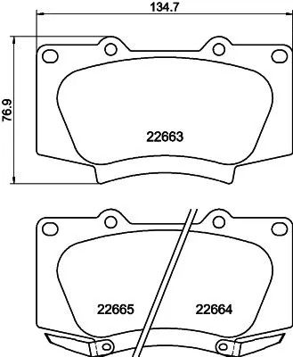Комплект гальмівних колодок TOYOTA FORTUNER, NISSHINBO (NP1189SC)