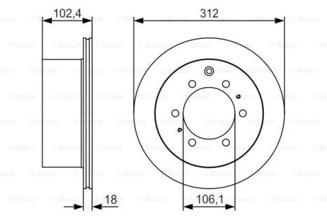 Диск гальмівний TOYOTA LAND, BOSCH (0986479R57)