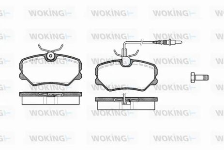 Комплект гальмівних колодок PEUGEOT 405, CITROËN ZX, WOKING (P362302)