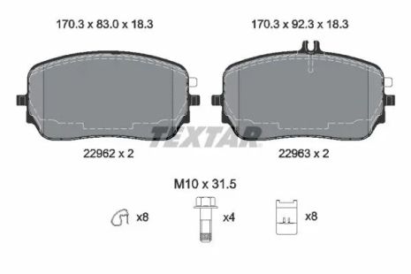 Комплект тормозных колодок MB GLS, MB GLE, TEXTAR (2296201)