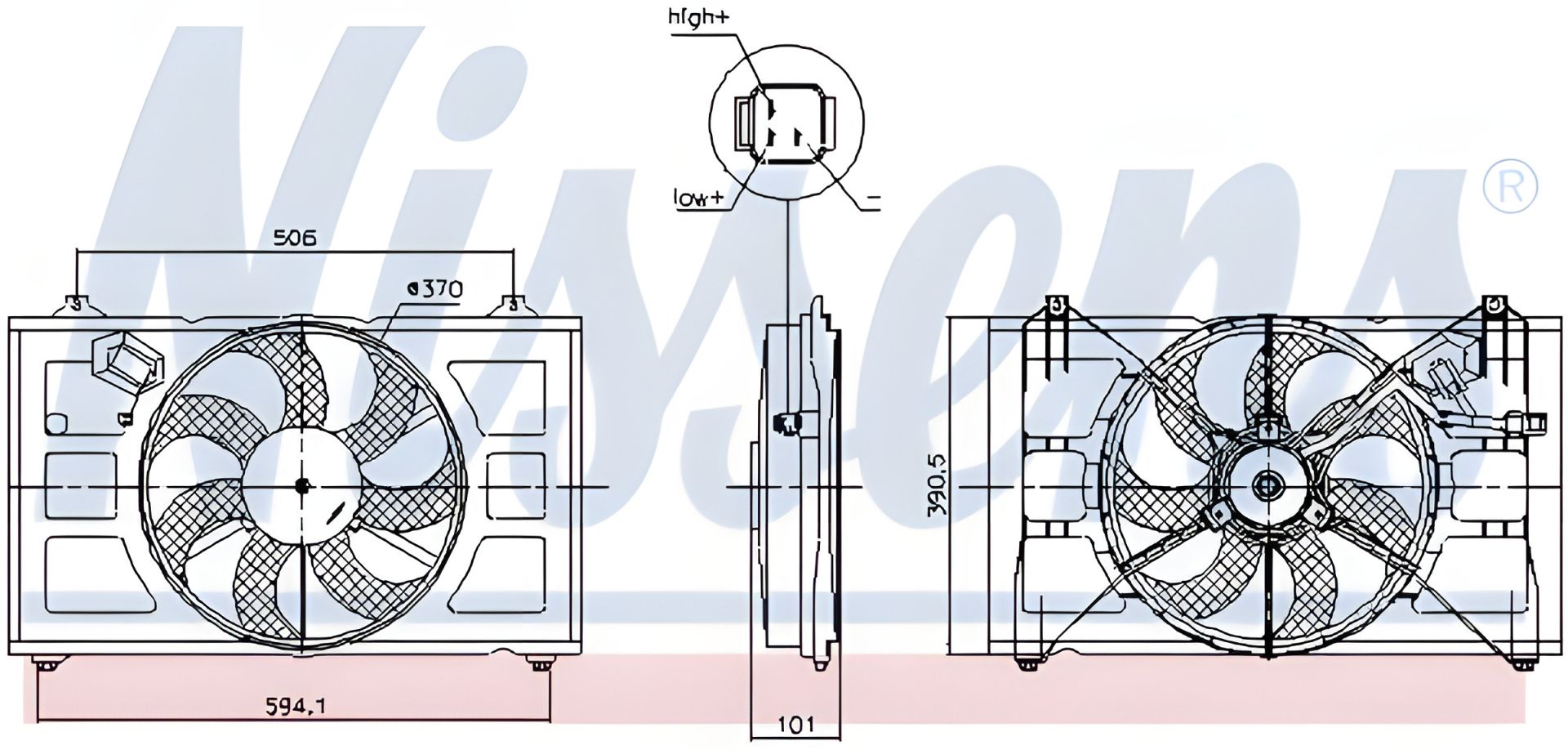 KIA RIO Радіатора охолодження вентилятор, NISSENS (850053) KIA RIO Радіатора охолодження вентилятор, NISSENS (850053)