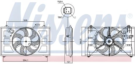 Радиаторный вентилятор охлаждения KIA RIO, NISSENS (850053) Радиаторный вентилятор охлаждения KIA RIO, NISSENS (850053)