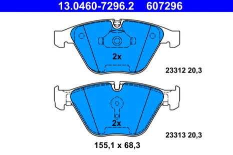 Комплект гальмівних колодок BMW 6, BMW 5, ATE (13046072962)
