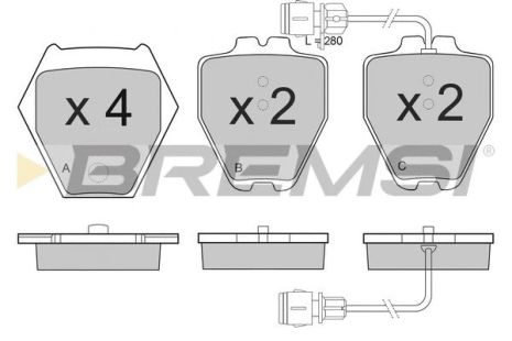Комплект тормозных колодок AUDI A6, AUDI A8, BREMSI (BP3122)