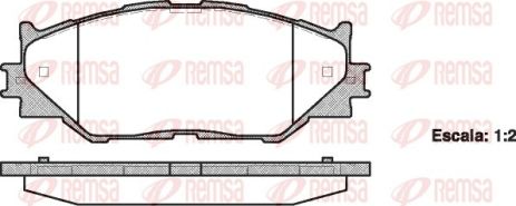 Комплект гальмівних колодок, дискове гальмо LEXUS IS, REMSA (120100)