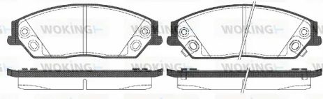 Комплект тормозных колодок BYD M6, EMGRAND EC8, GEELY BORUI, WOKING (P1567302)