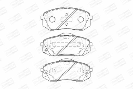 Комплект гальмівних колодок KIA SPORTAGE, HYUNDAI ix35, HYUNDAI KONA, CHAMPION (572612CH)